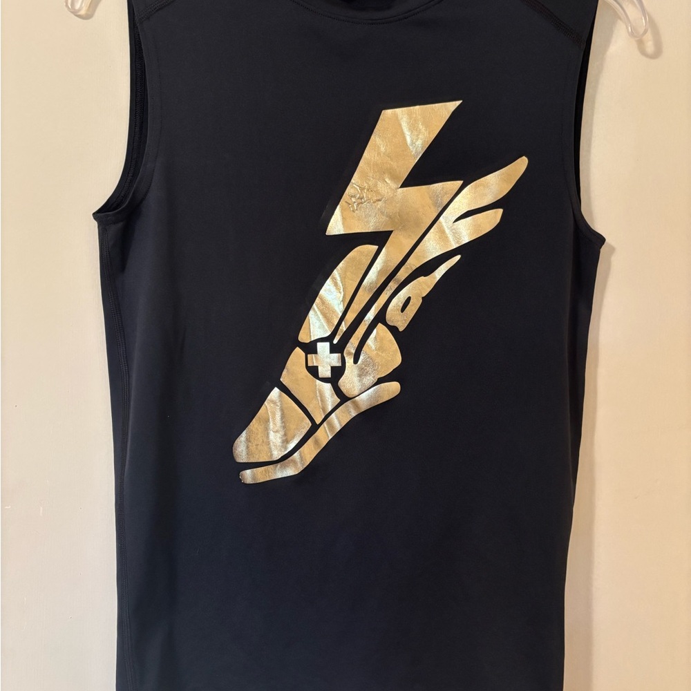 BCG Black Tank Top with Gold Graphic
